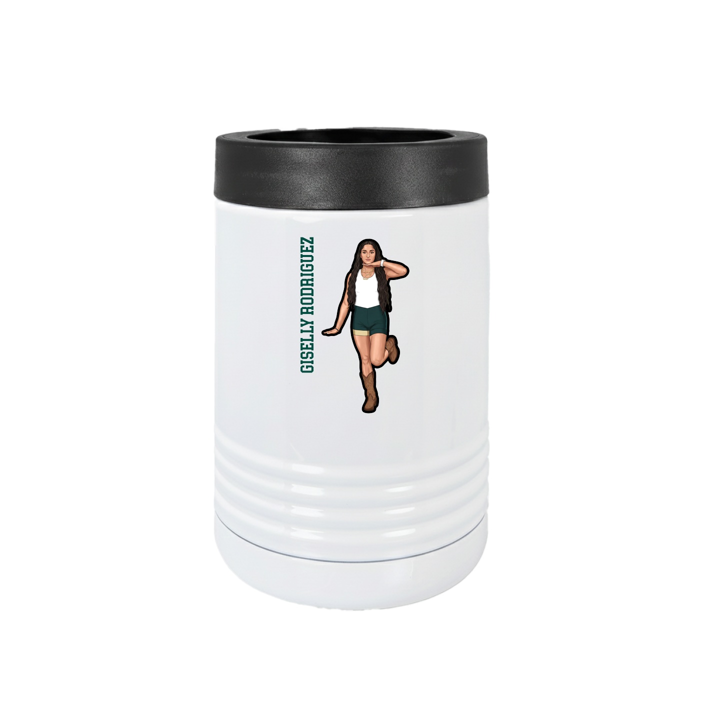 Beverage Holder — Name Vertical in White