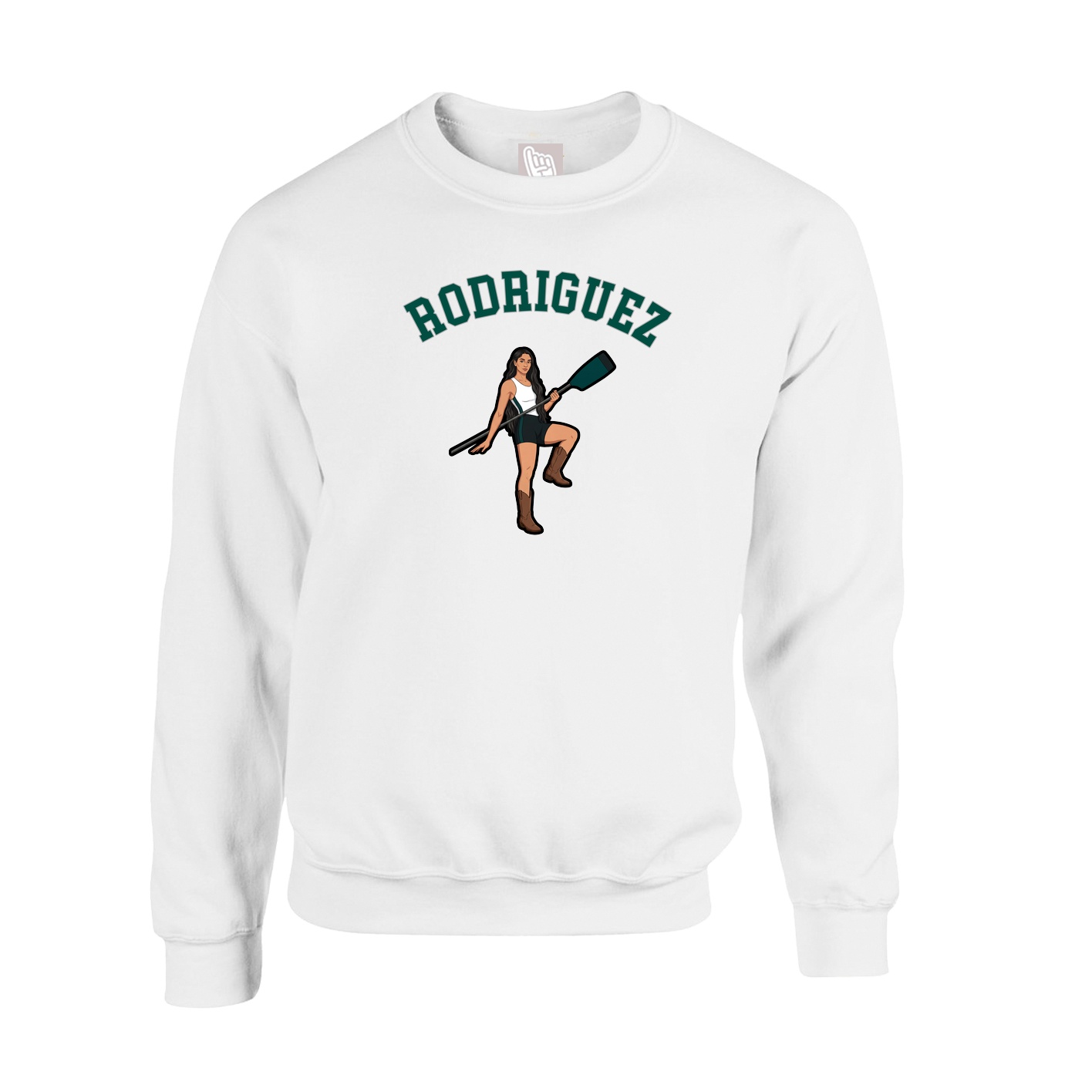Fleece Crew — Shirsey Arch in White