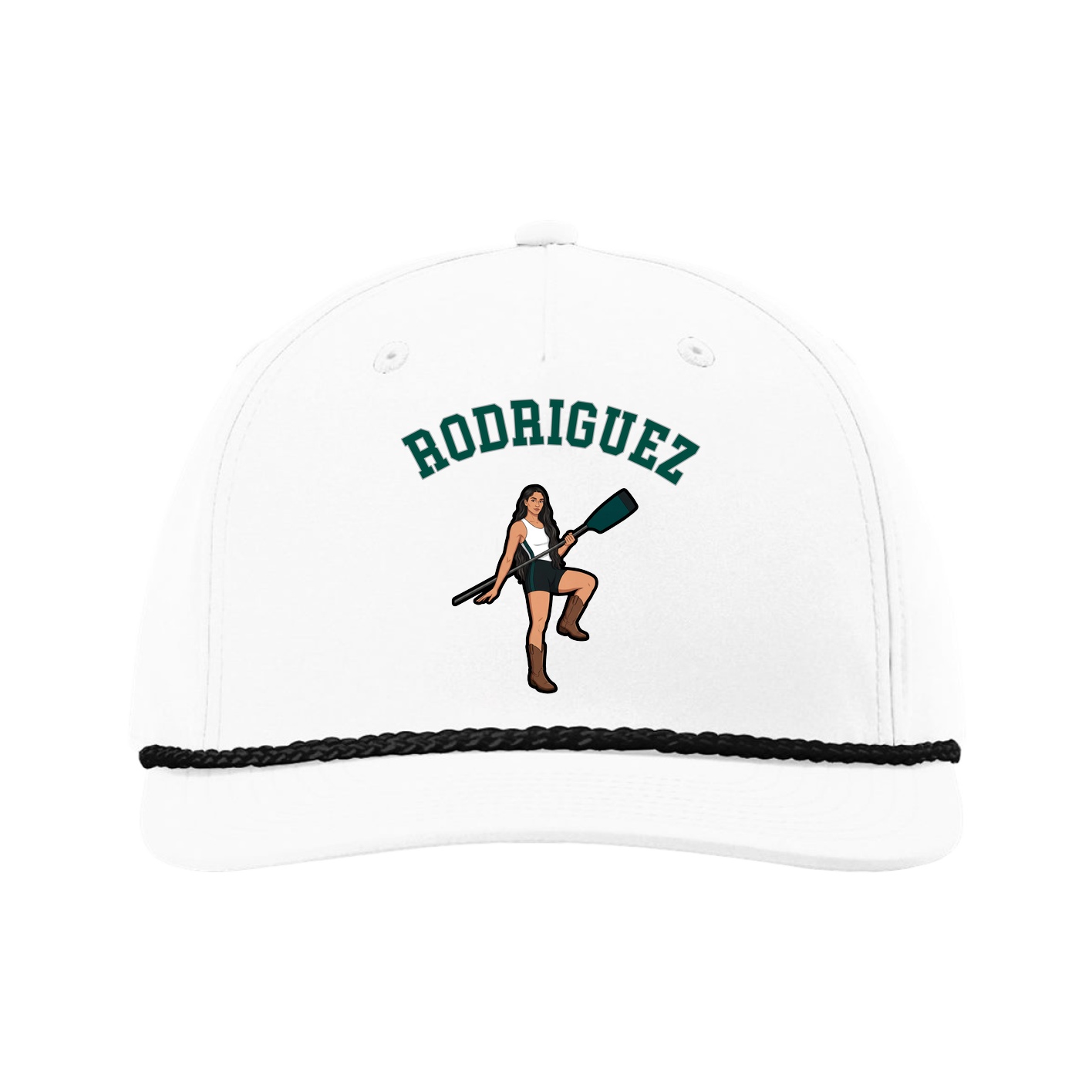 Five-Panel Classic Rope Cap — Shirsey Arch in White