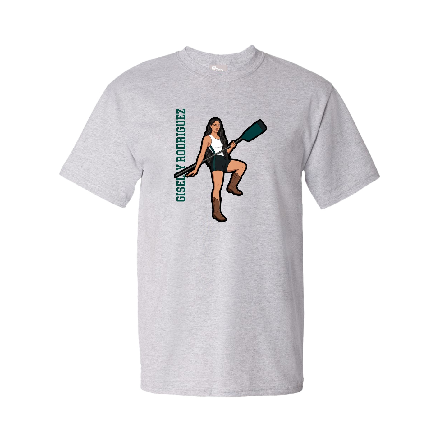 Tee — Name Vertical in Grey