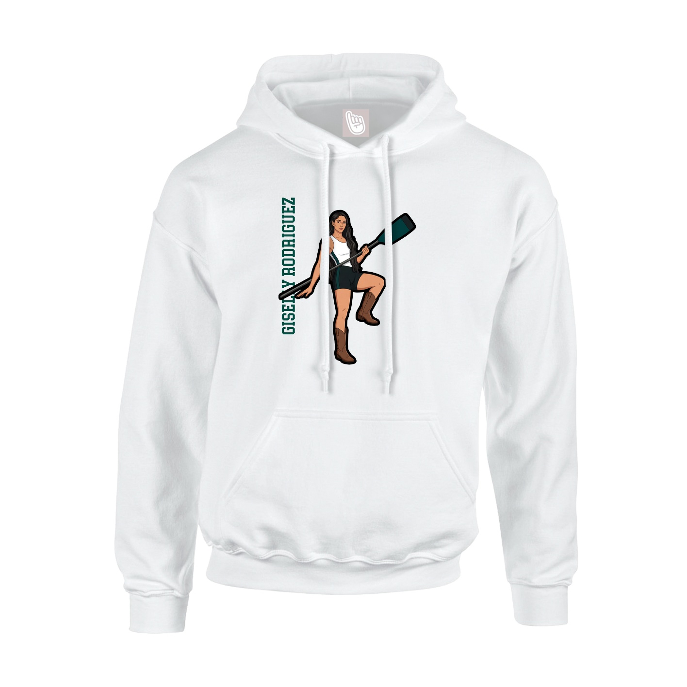 Hoodie — Name Vertical in White