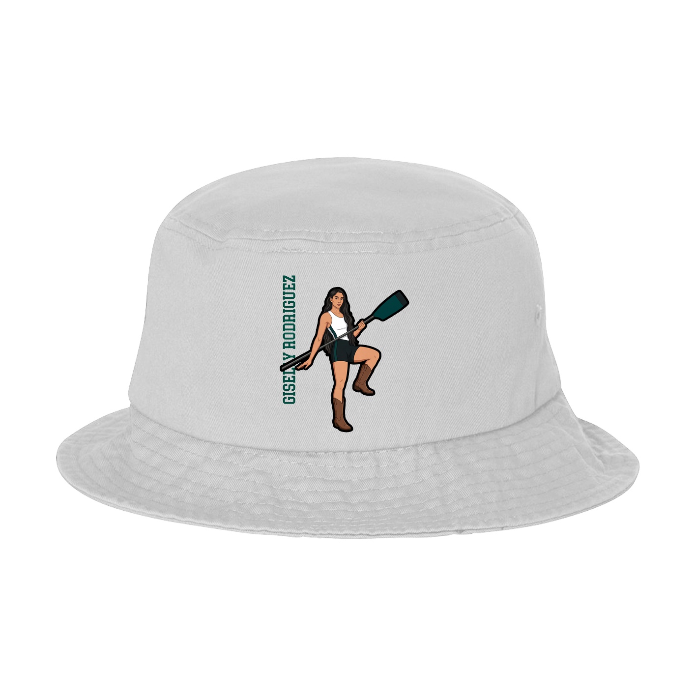 Bucket Cap — Name Vertical in White