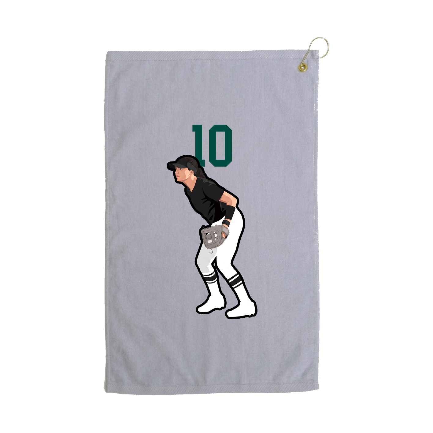 Golf Towel — Number Top in Grey