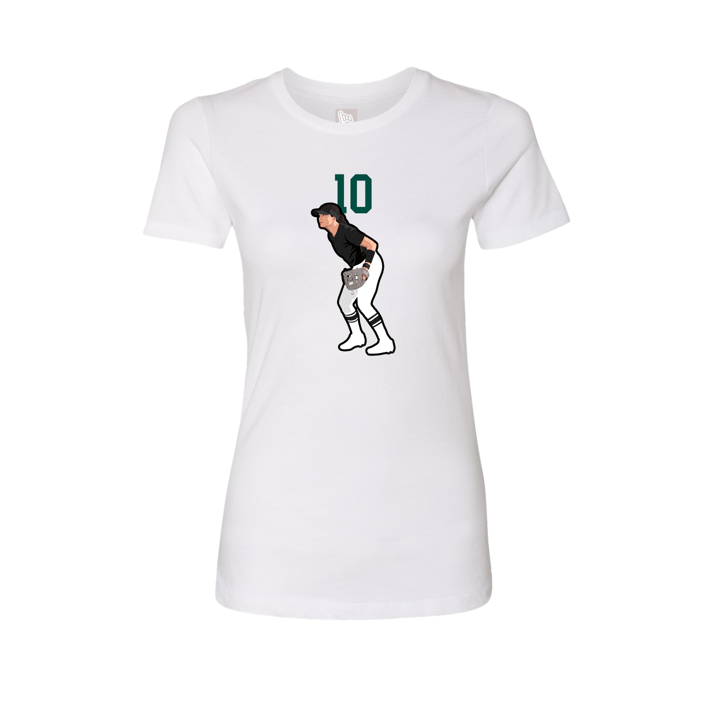 Fitted Women's Tee — Number Top in White