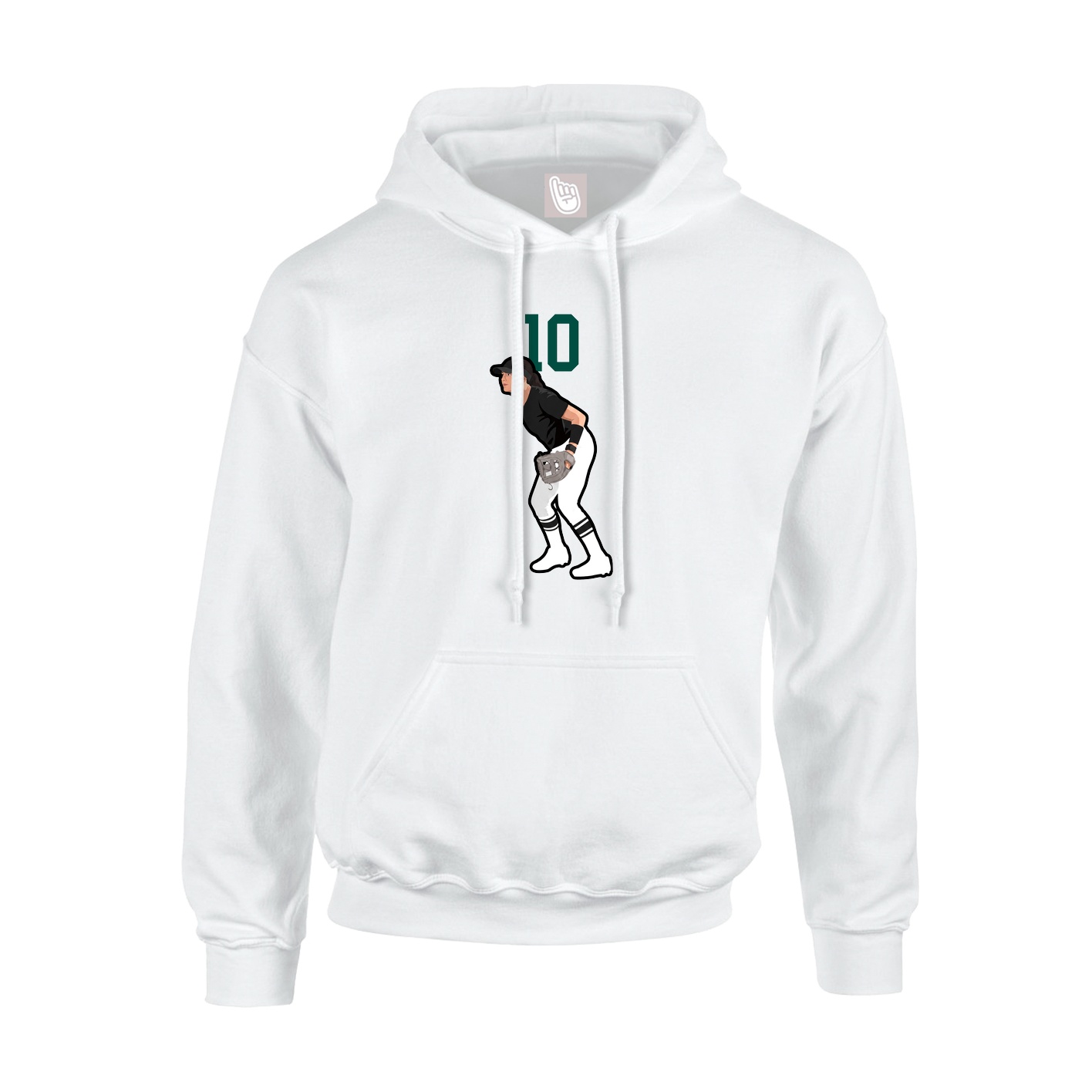 Hoodie — Number Top in White