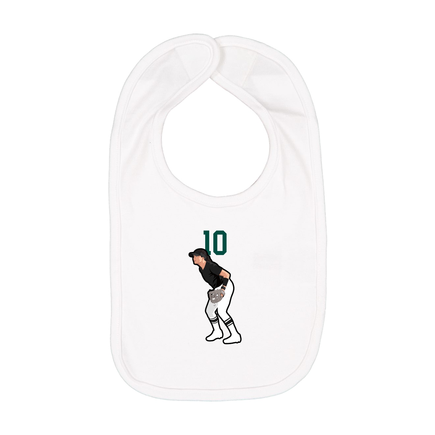 Infant Bib — Number Top in White
