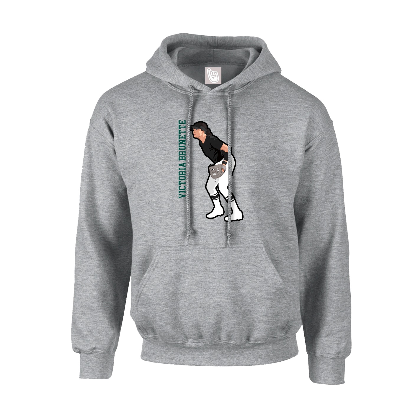 Hoodie — Name Vertical in Grey