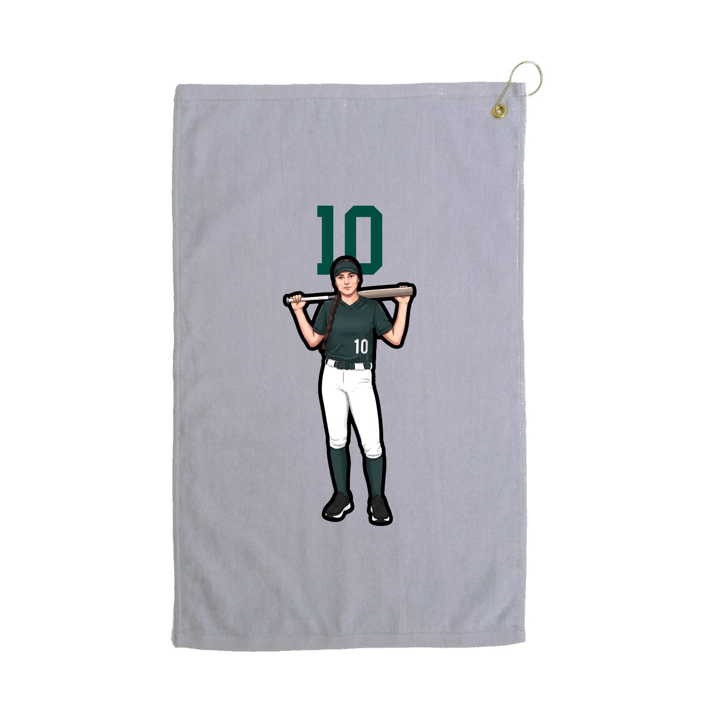 Golf Towel — Number Top in Grey