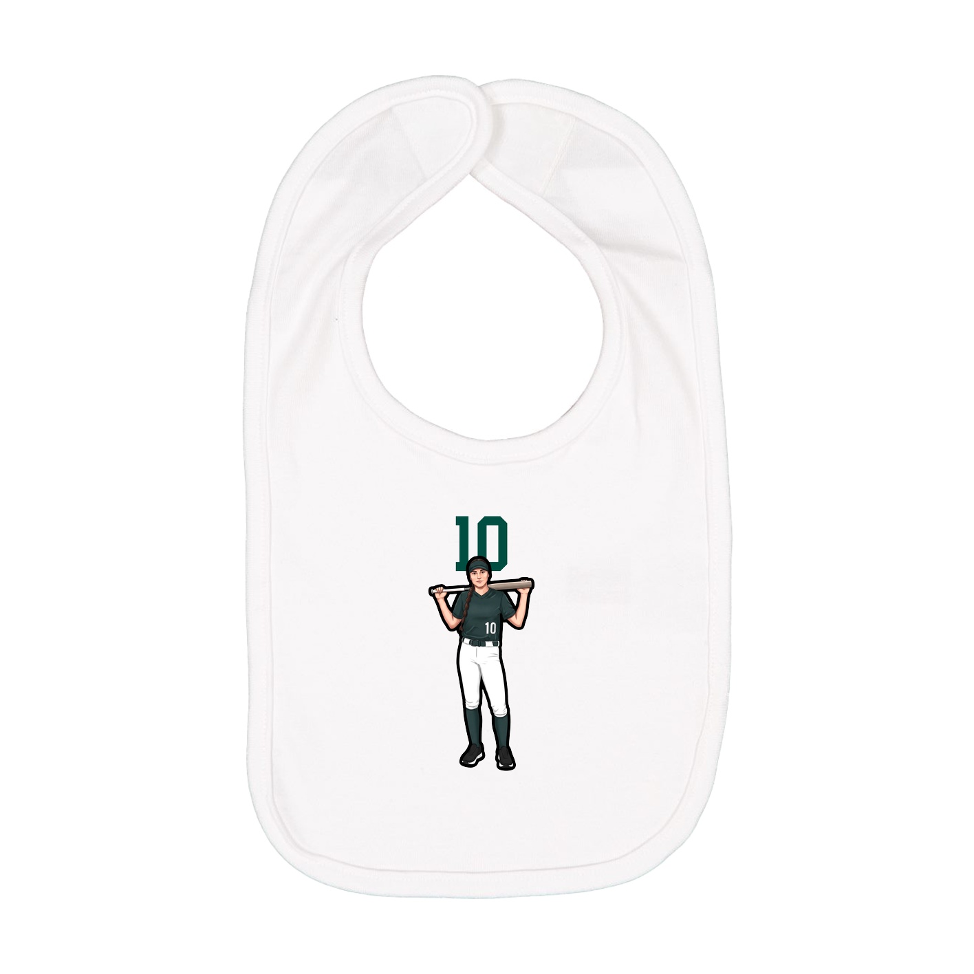 Infant Bib — Number Top in White