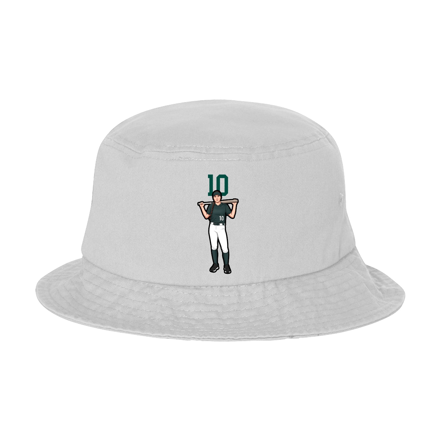 Bucket Cap — Number Top in White