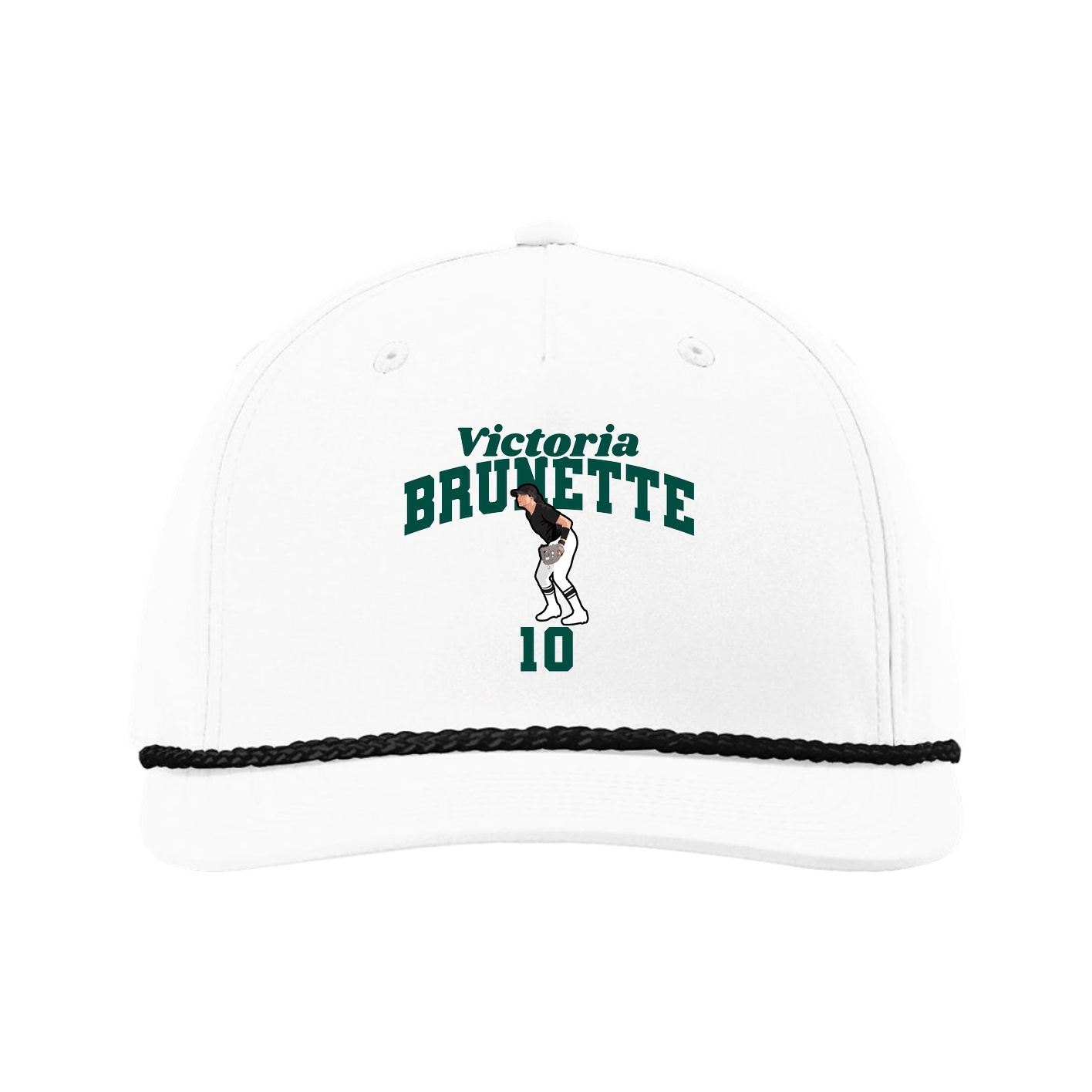 Five-Panel Classic Rope Cap — Signature Arch in White