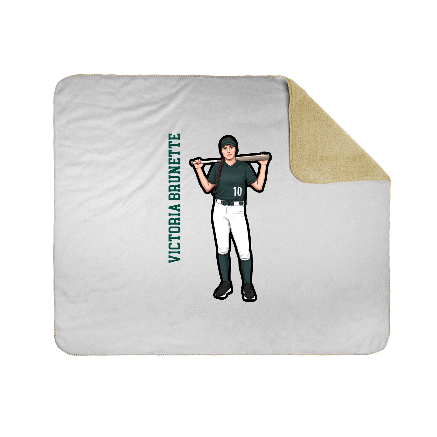 Throw Blanket — Name Vertical in White