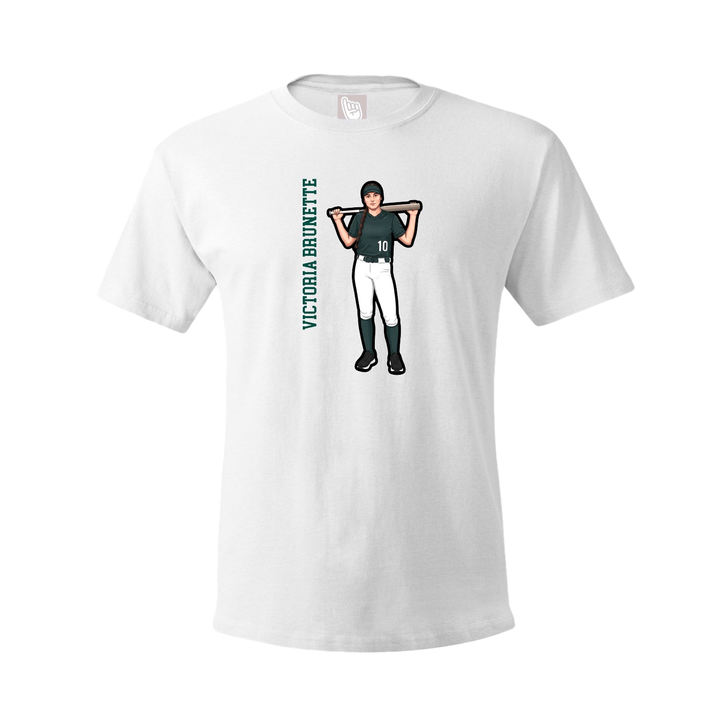 Youth Tee — Name Vertical in White