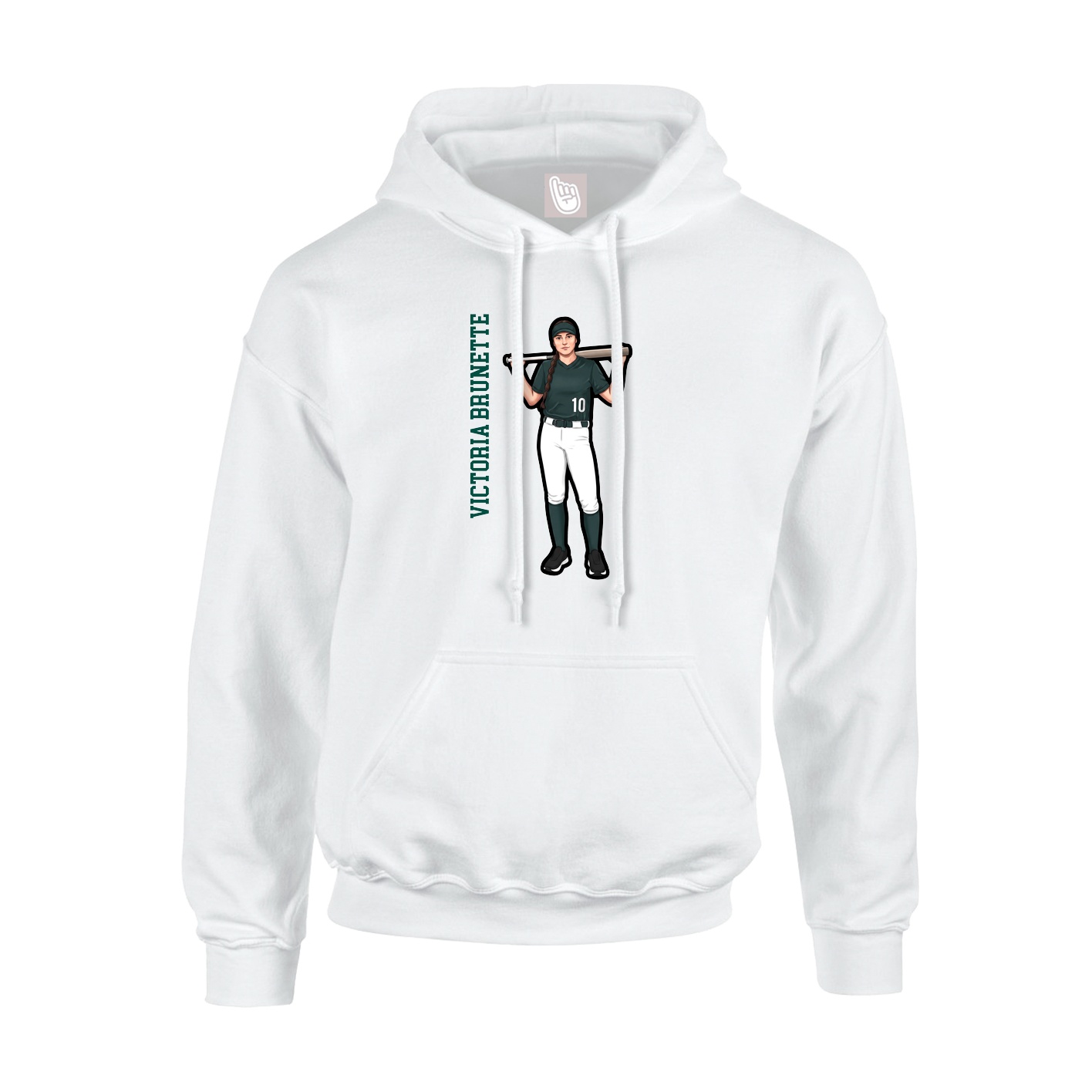 Youth Hoodie — Name Vertical in White