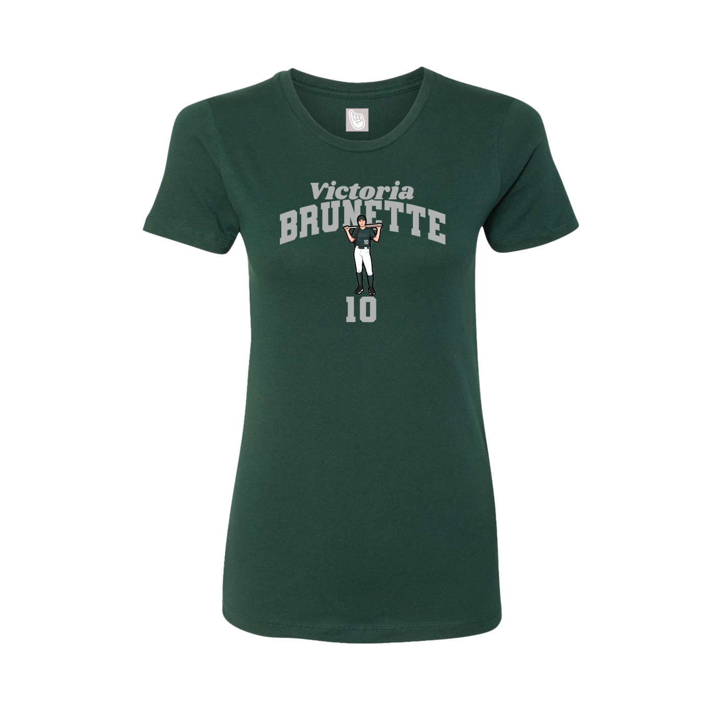 Fitted Women's Tee — Signature Arch in Green