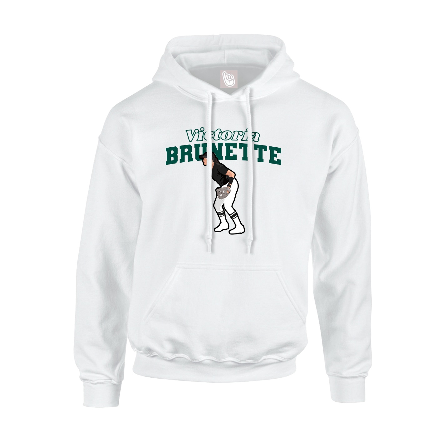 Youth Hoodie — Name Arch in White