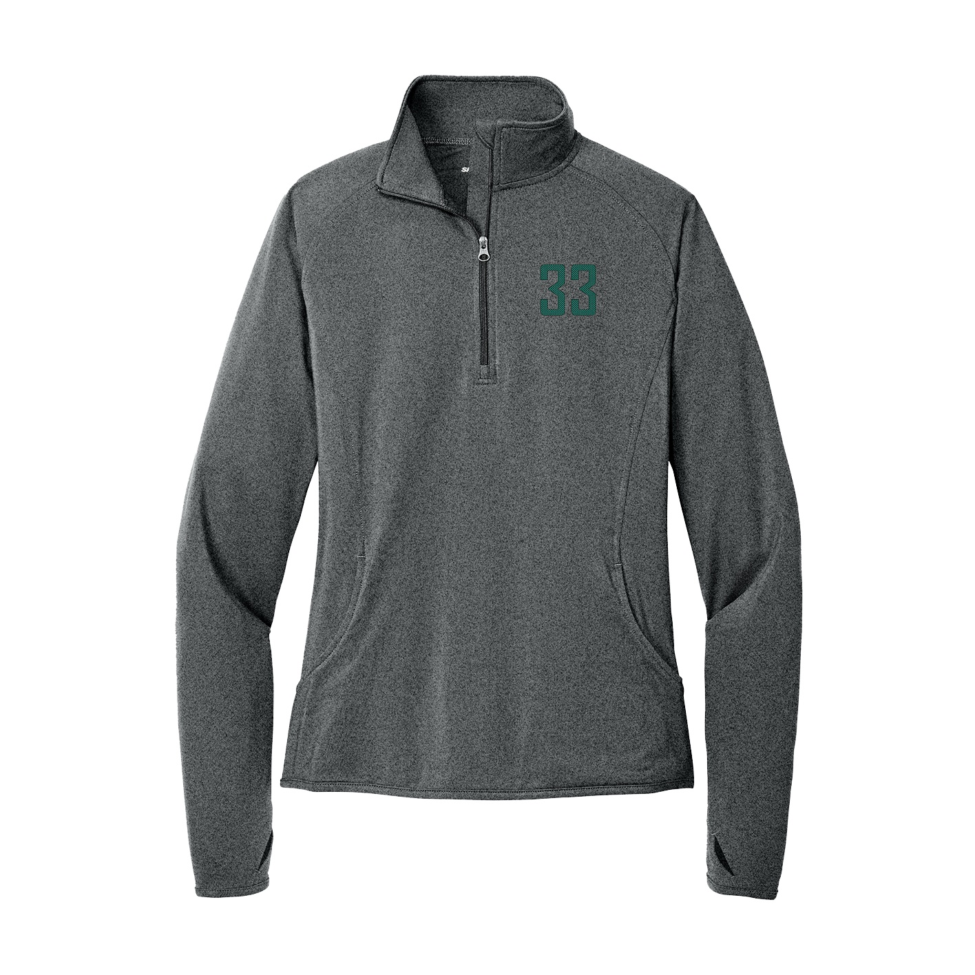 Women's Q-Zip Pullover — Front Shirsy in Grey
