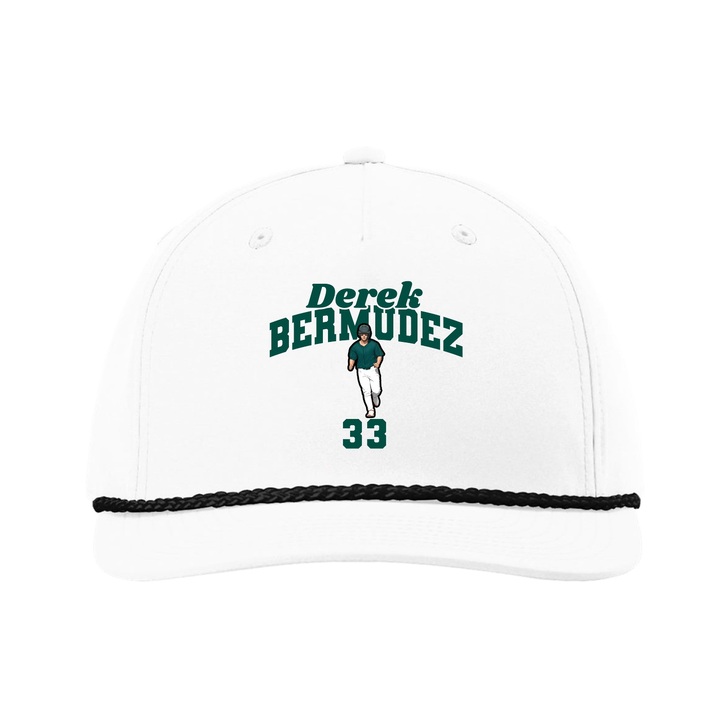 Five-Panel Classic Rope Cap — Signature Arch in White