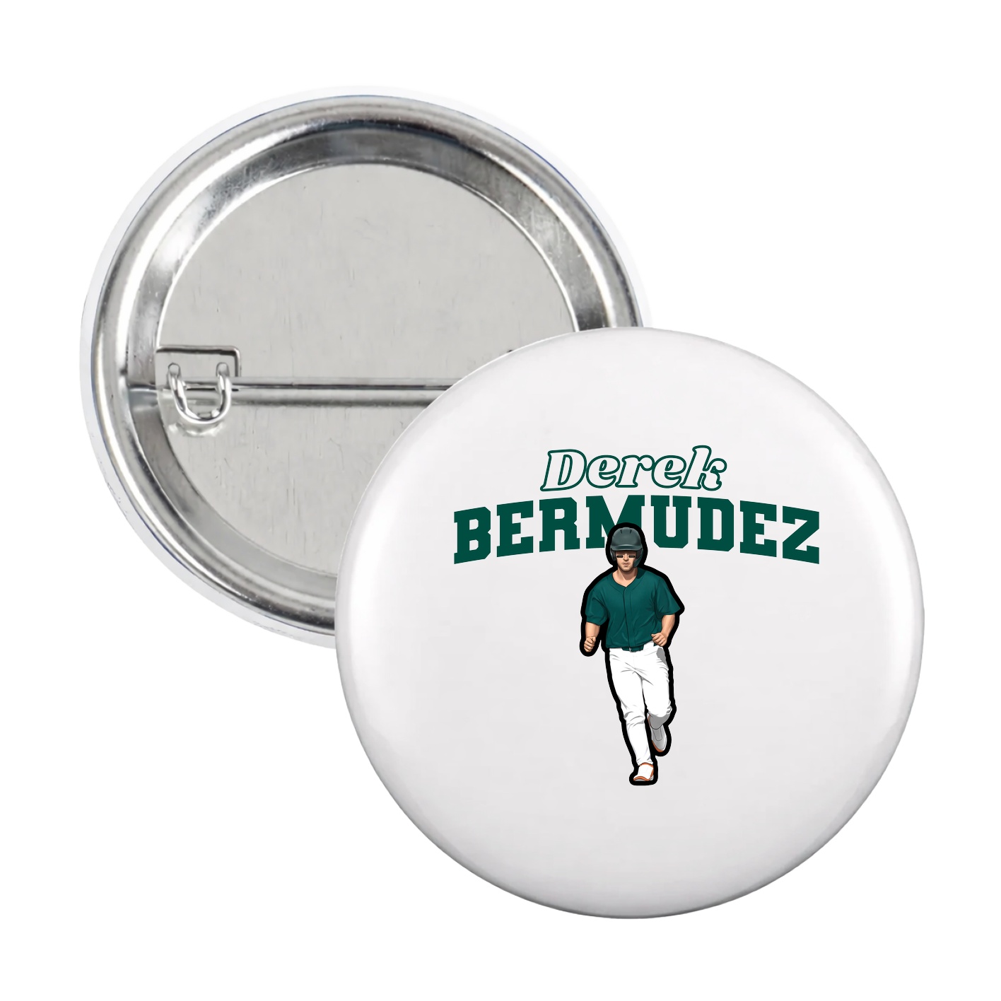 Game Day Button — Name Arch in White