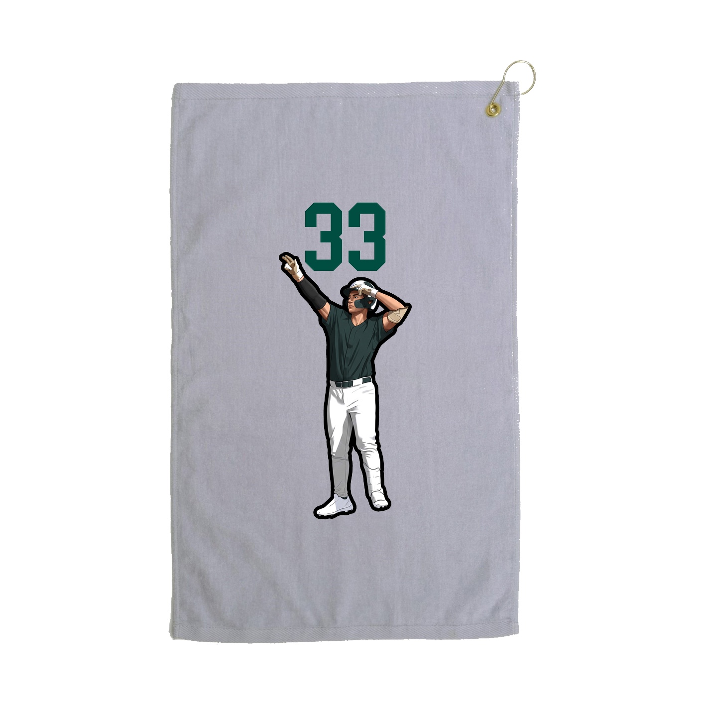 Golf Towel — Number Top in Grey