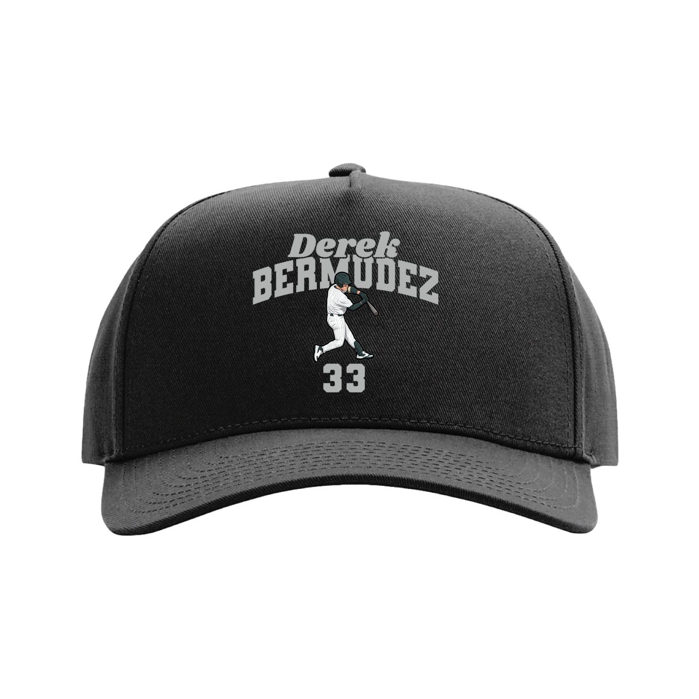 Full Fabric Five-Panel Champ Cap — Signature Arch in Black