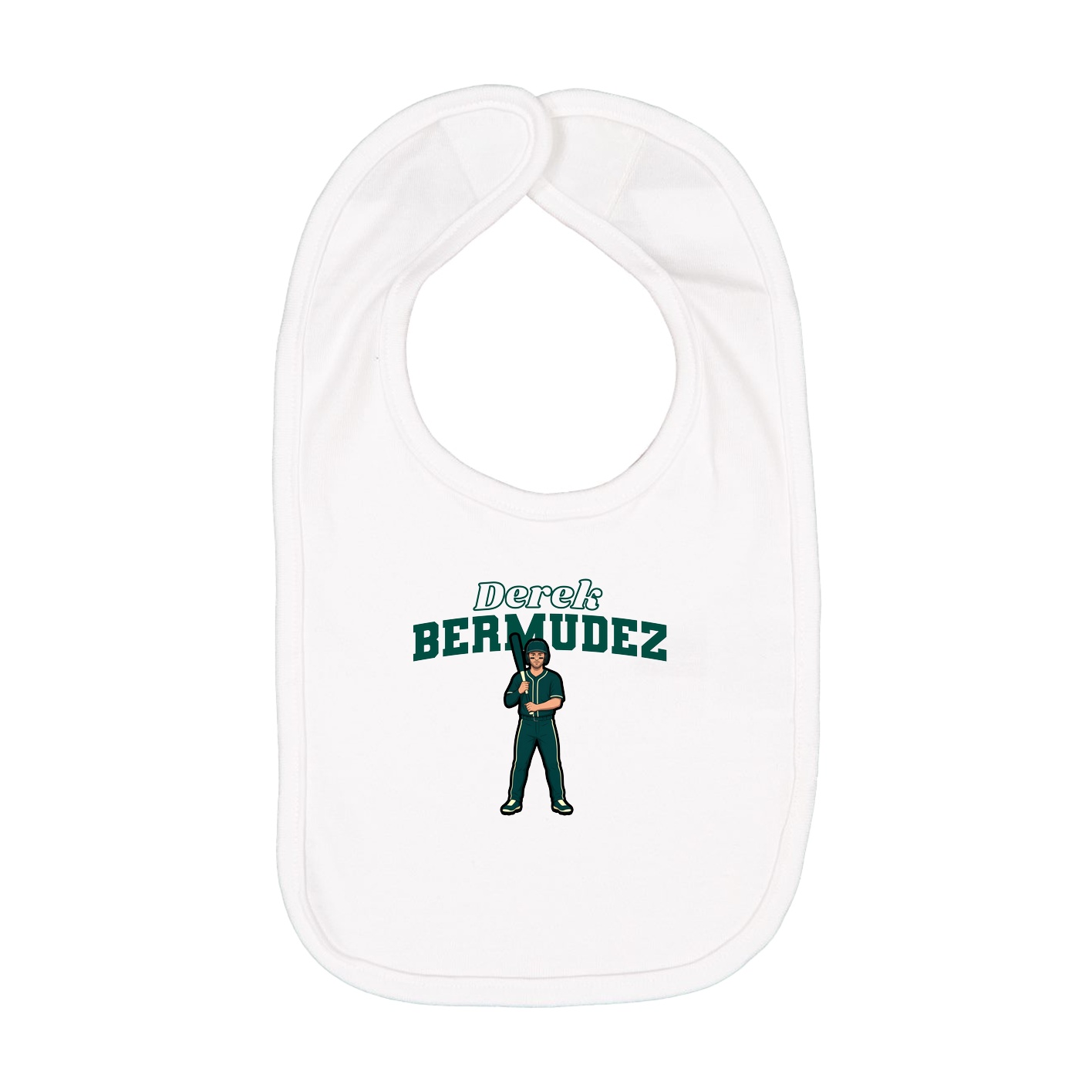 Infant Bib — Name Arch in White