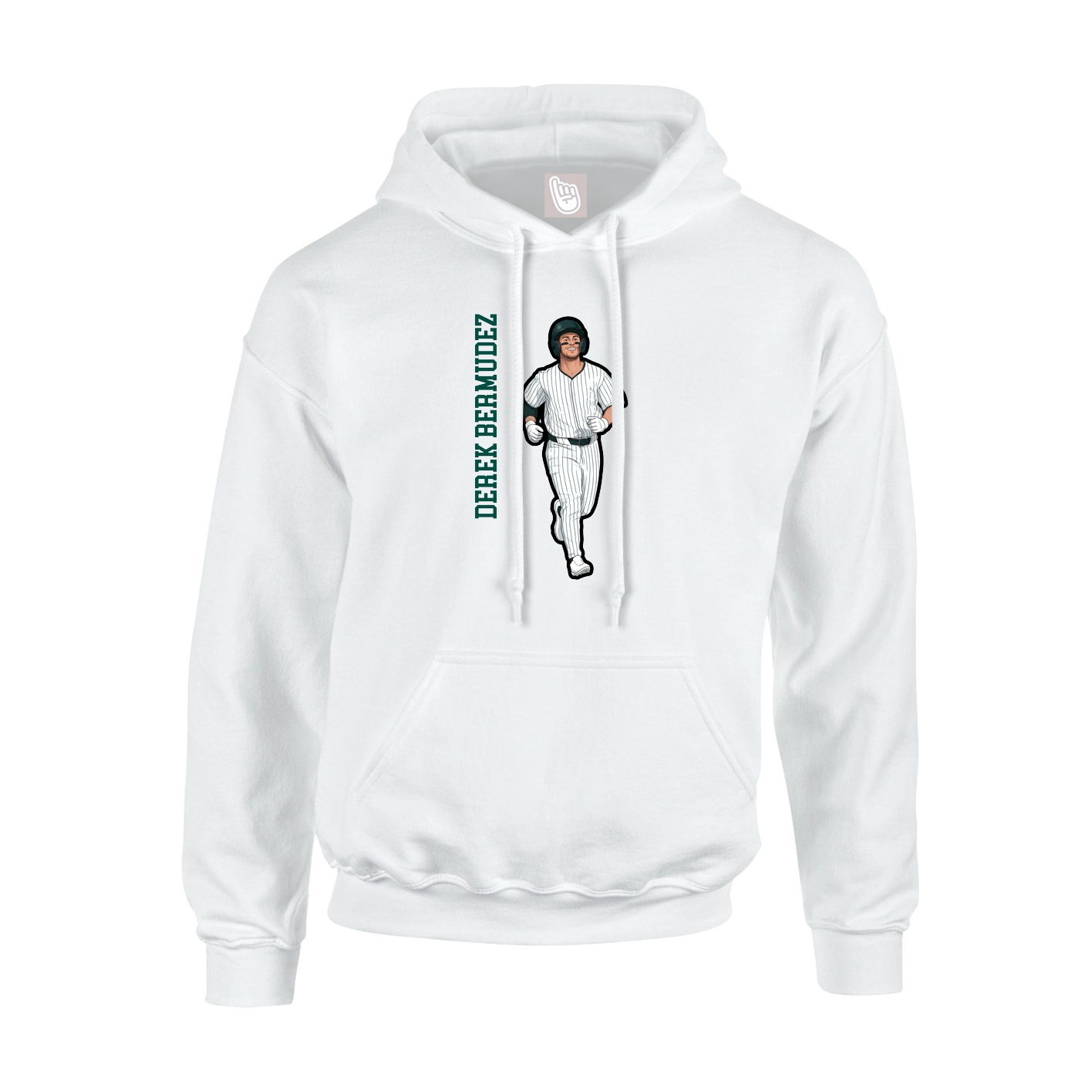 Youth Hoodie — Name Vertical in White