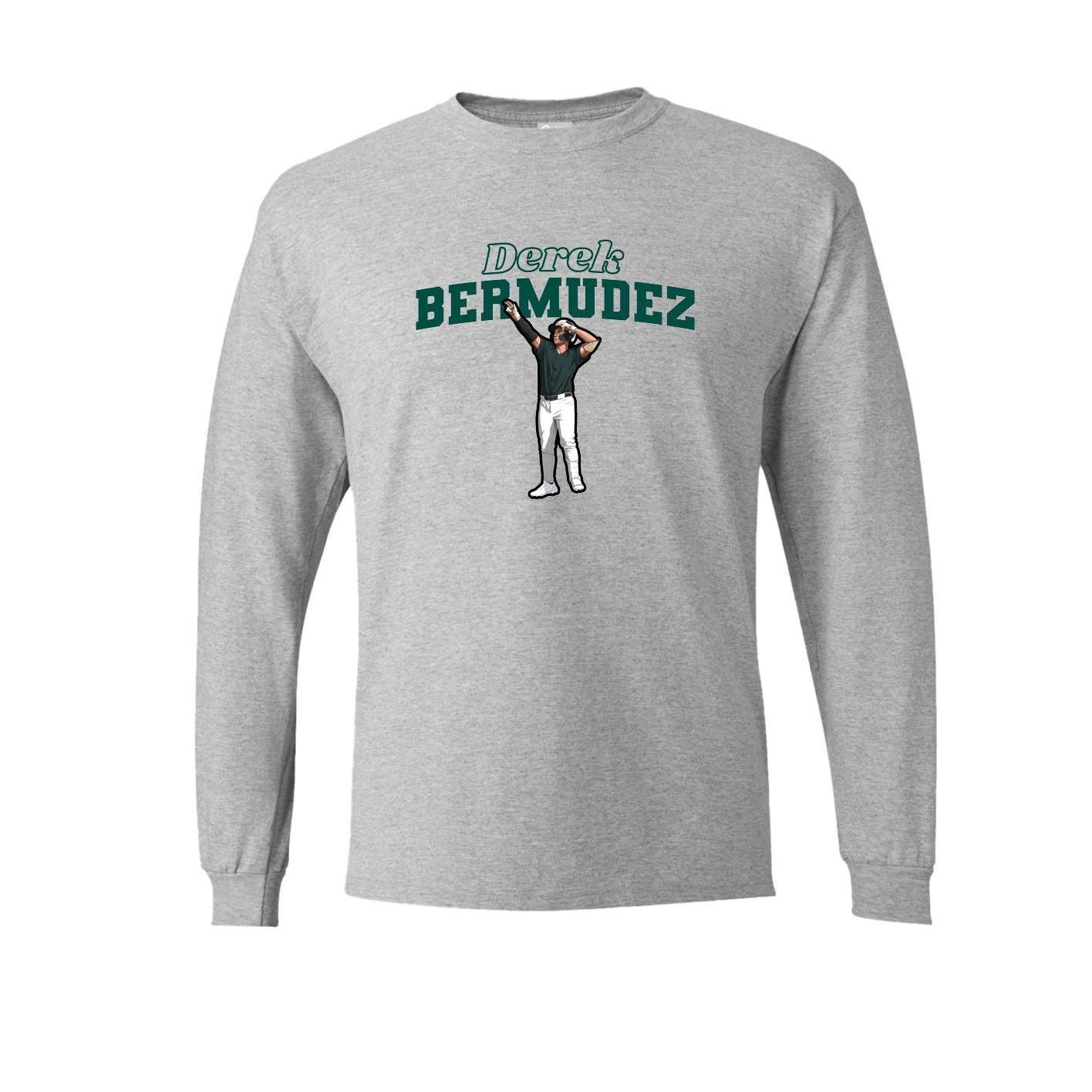 Long Sleeve Tee — Name Arch in Grey