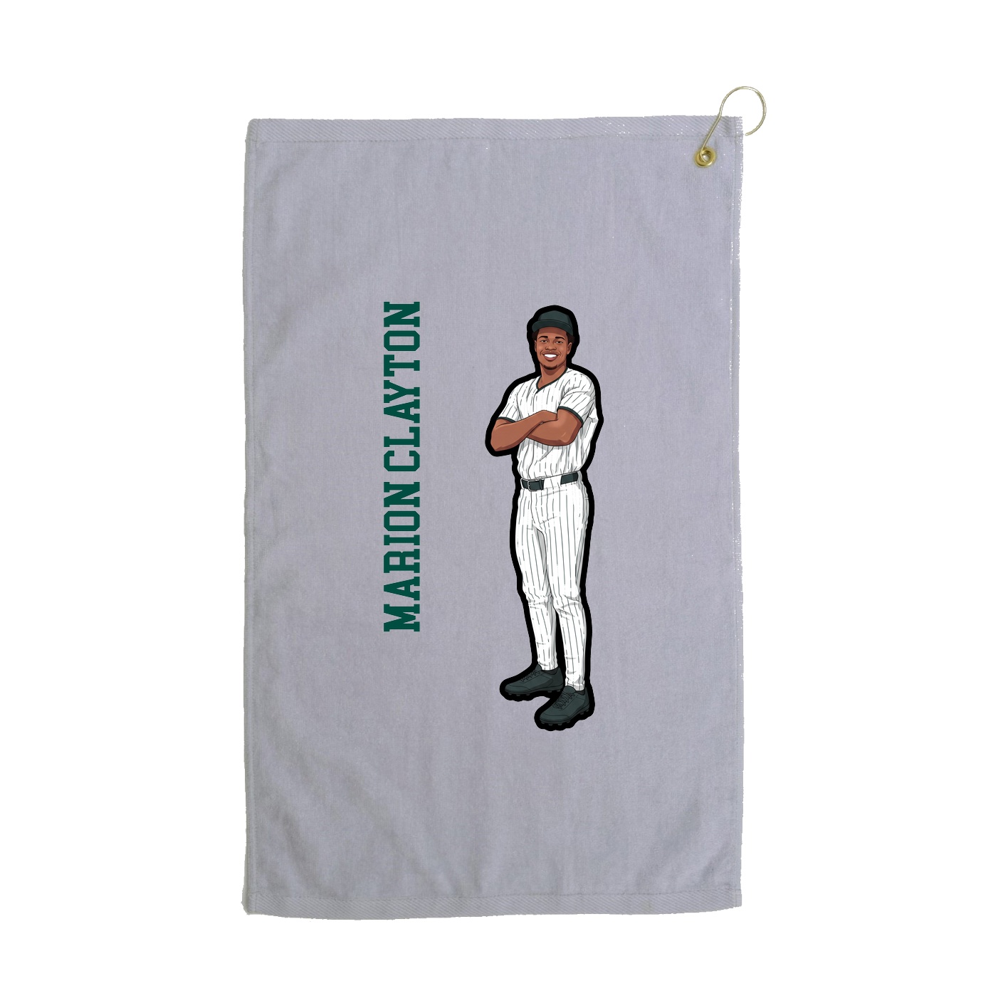 Golf Towel — Name Vertical in Grey
