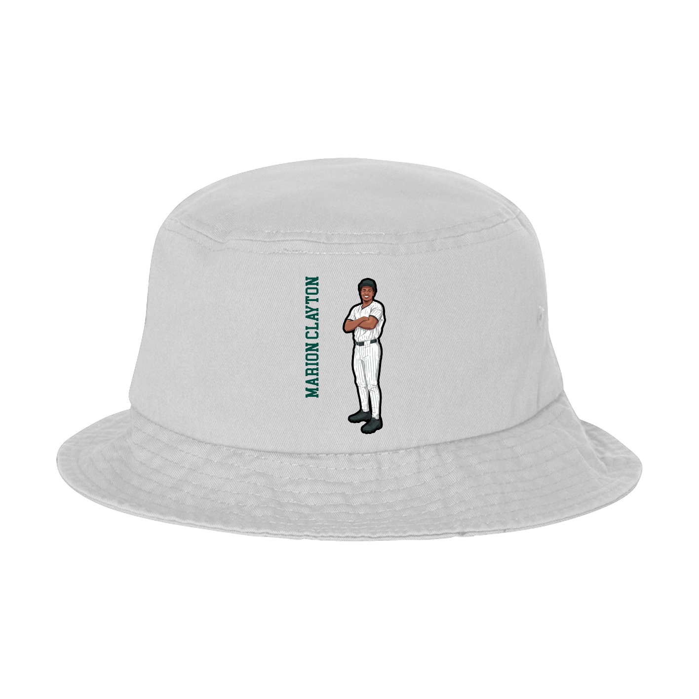 Bucket Cap — Name Vertical in White
