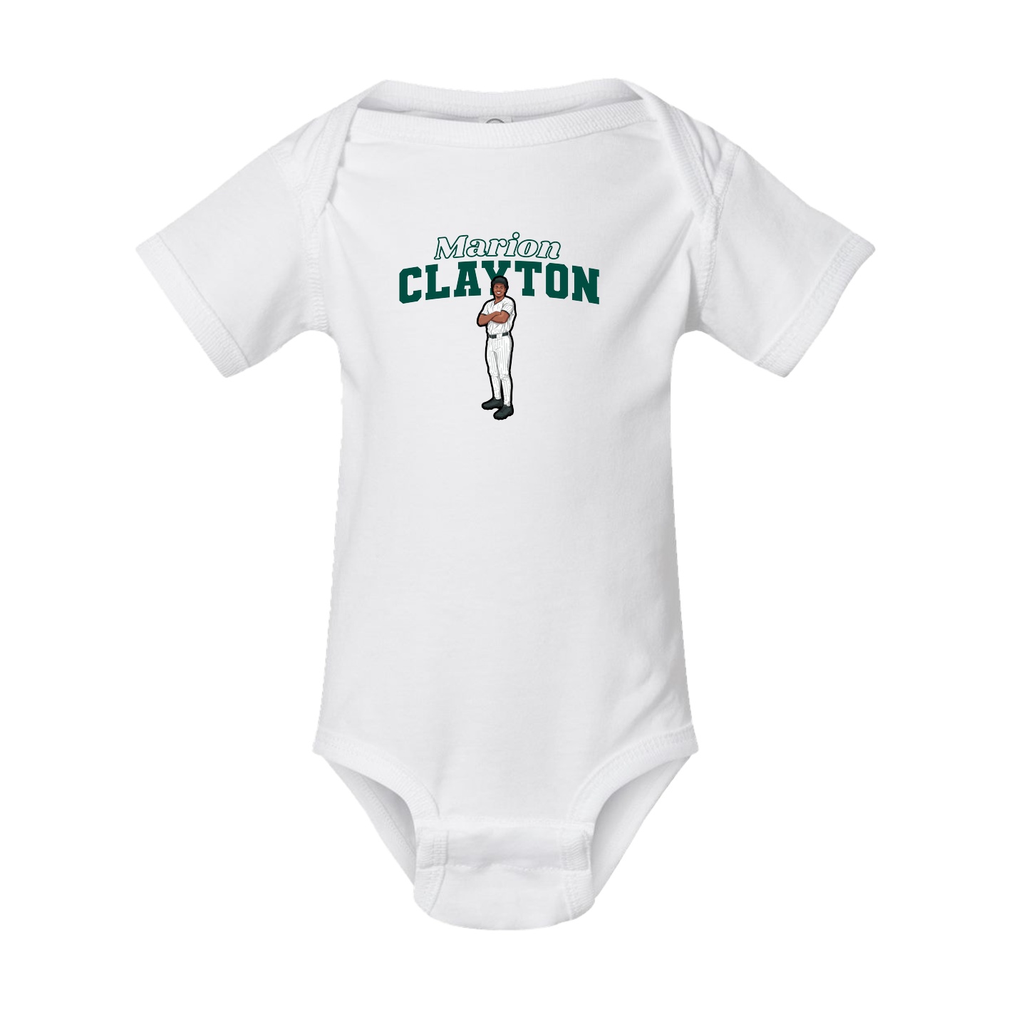 Baby Onesie — Name Arch in White