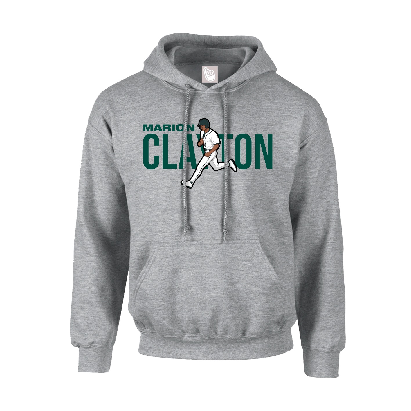 Hoodie — Player Name in Grey