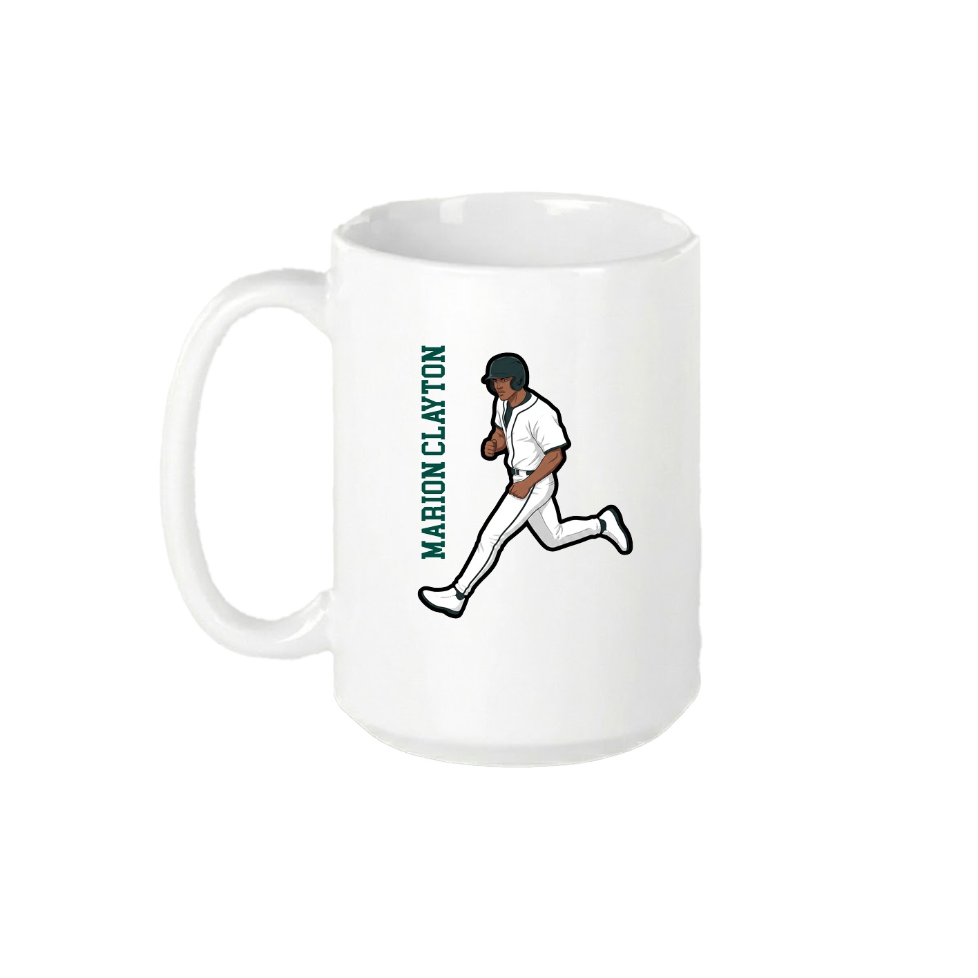 15oz Coffee Mug — Name Vertical in White
