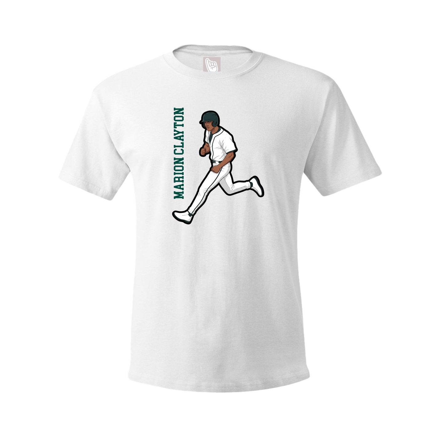 Tee — Name Vertical in White