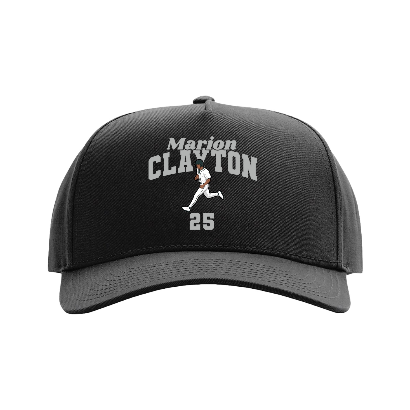 Full Fabric Five-Panel Champ Cap — Signature Arch in Black