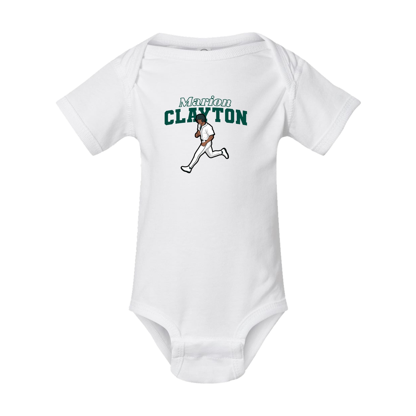 Baby Onesie — Name Arch in White