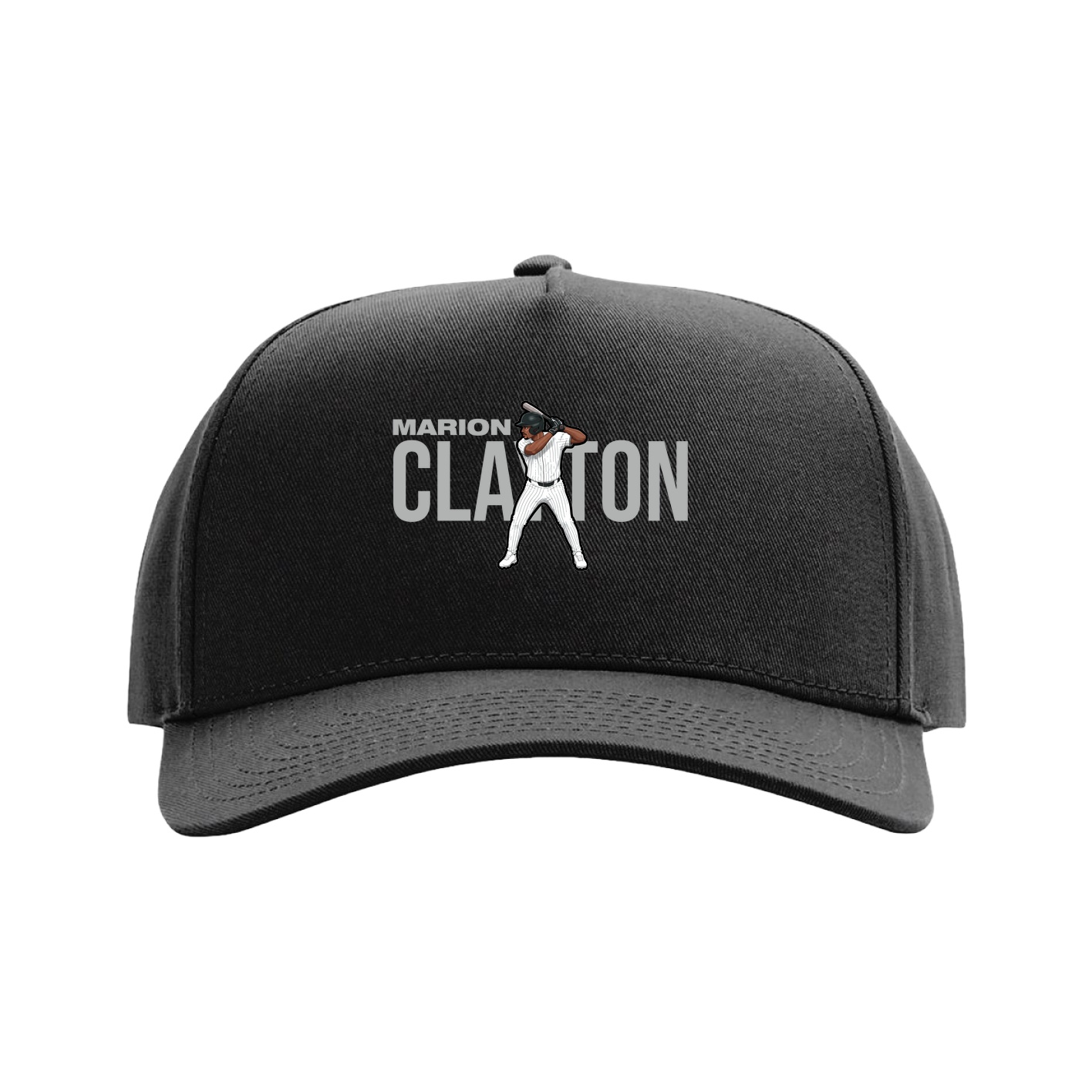 Full Fabric Five-Panel Champ Cap — Player Name in Black