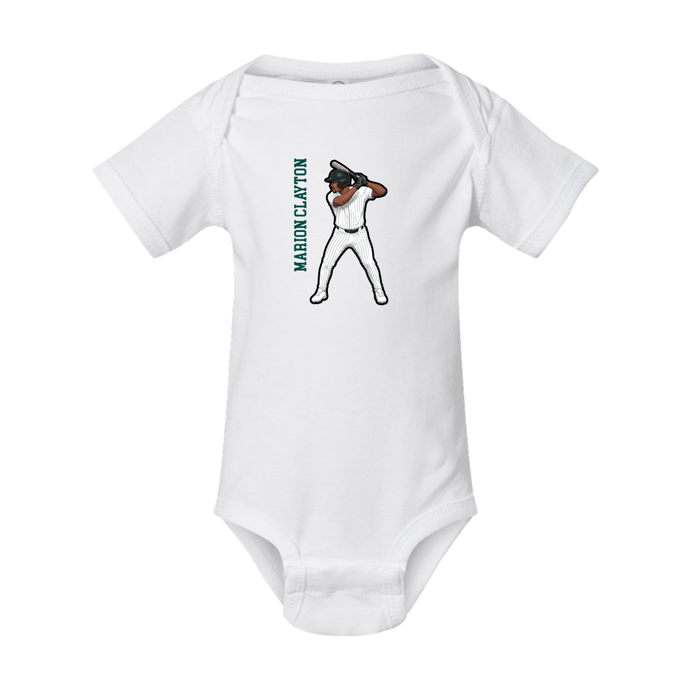 Baby Onesie — Name Vertical in White