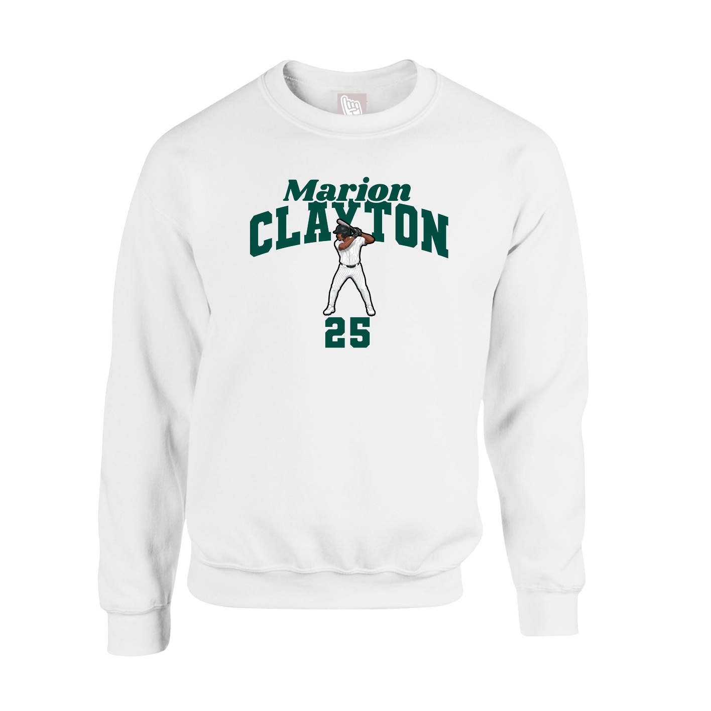 Fleece Crew — Signature Arch in White