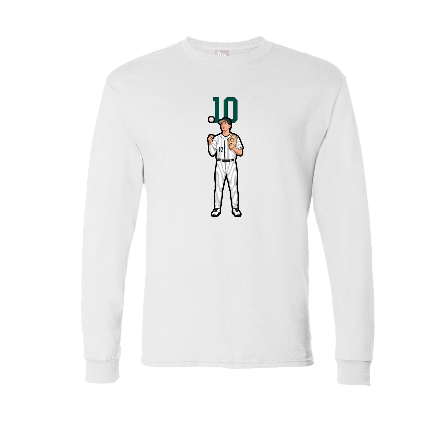 Long Sleeve Tee — Number Top in White
