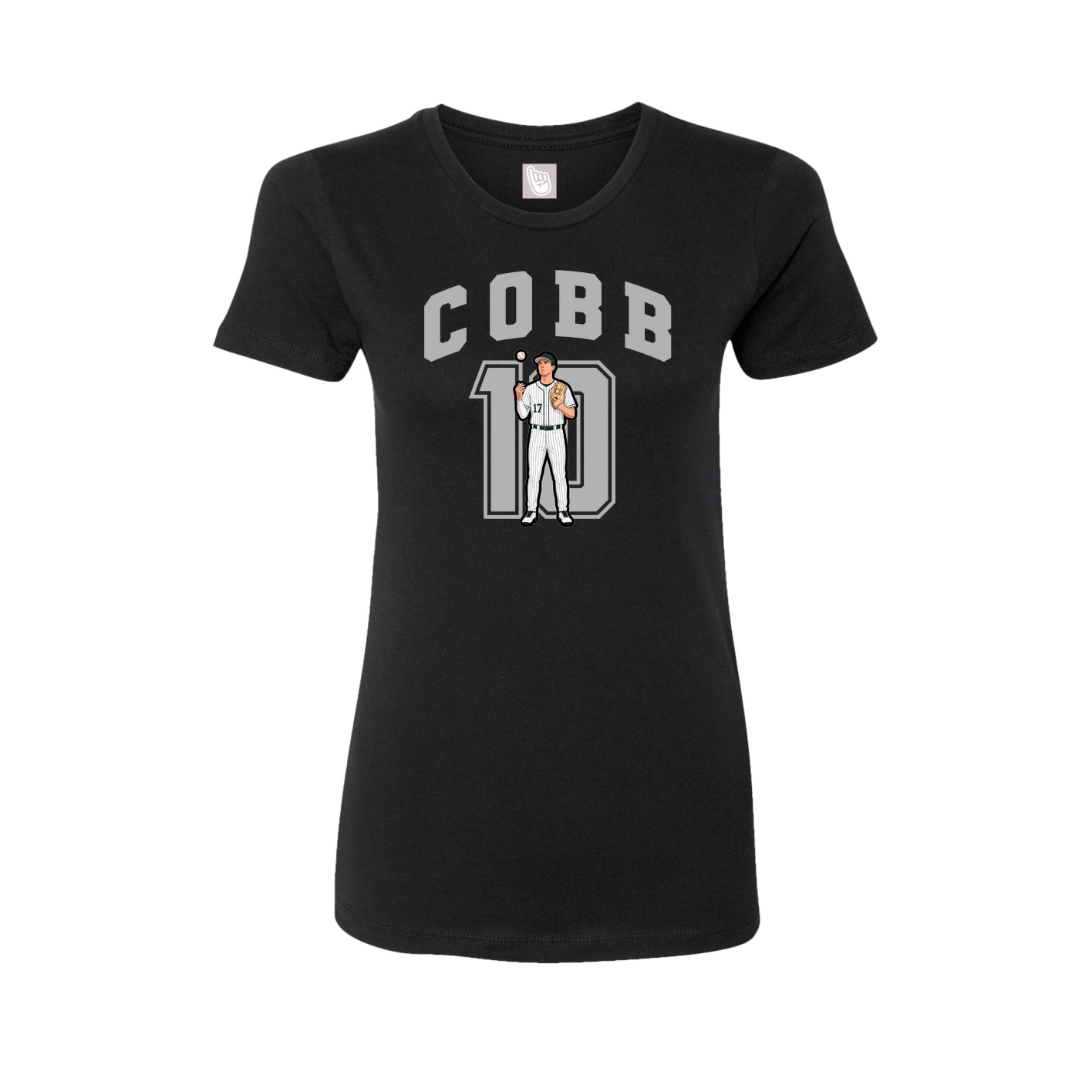 Fitted Women's Tee — Number in Black