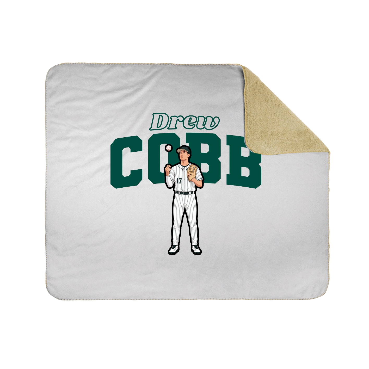 Throw Blanket — Name Arch in White