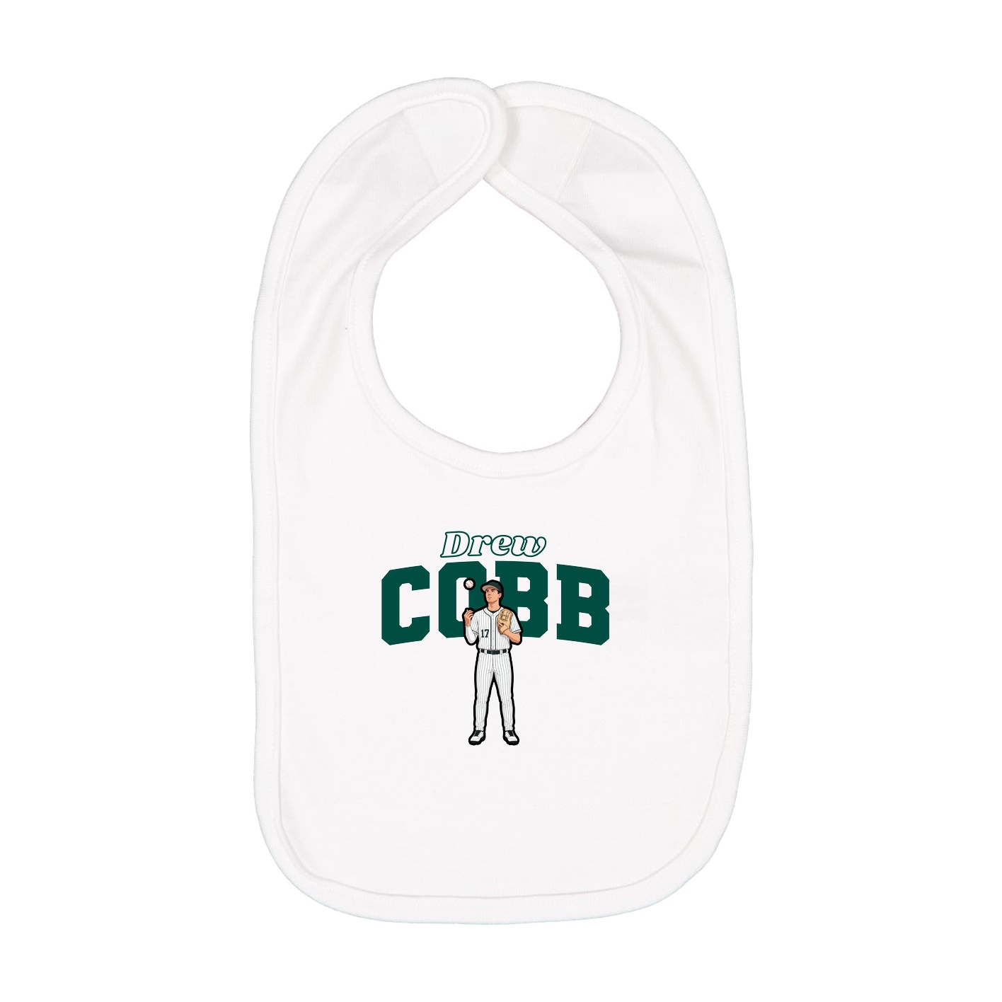 Infant Bib — Name Arch in White