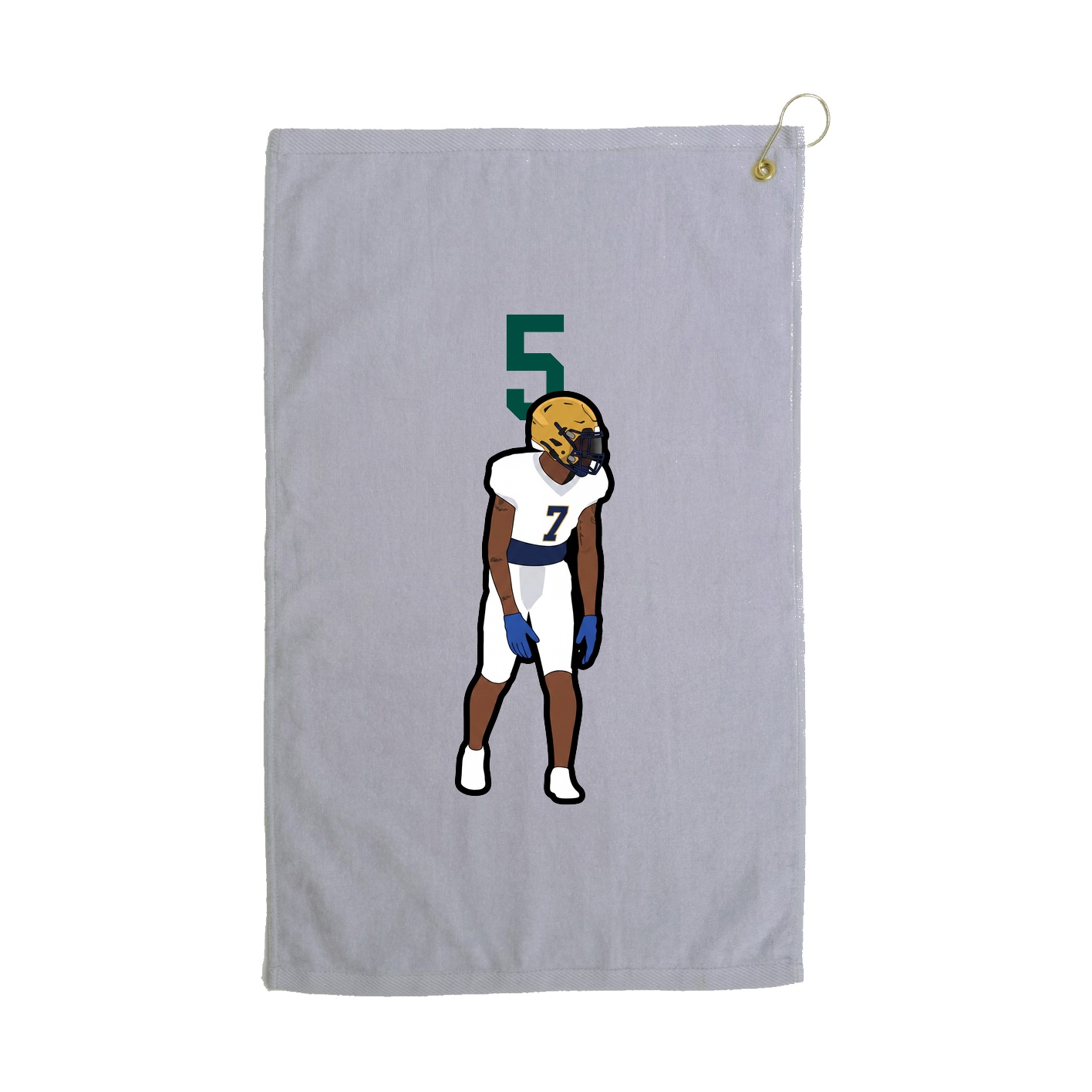 Golf Towel — Number Top in Grey