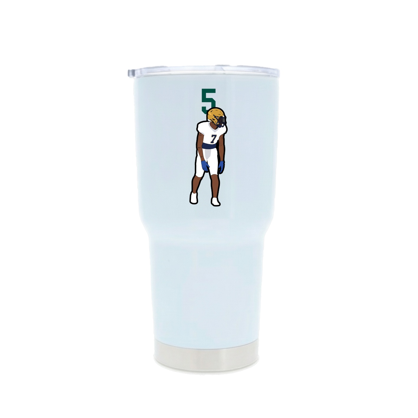 30oz Stainless Steel Tumbler — Number Top in White