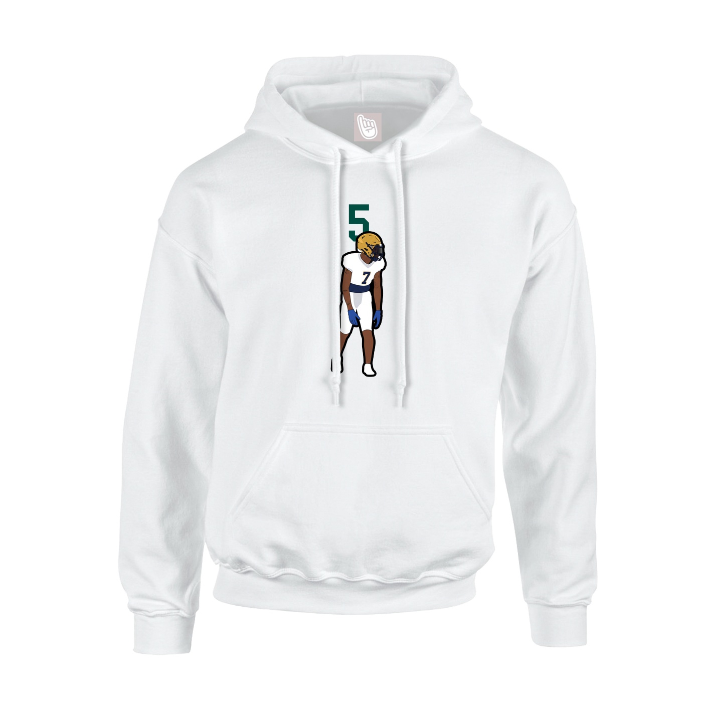 Hoodie — Number Top in White