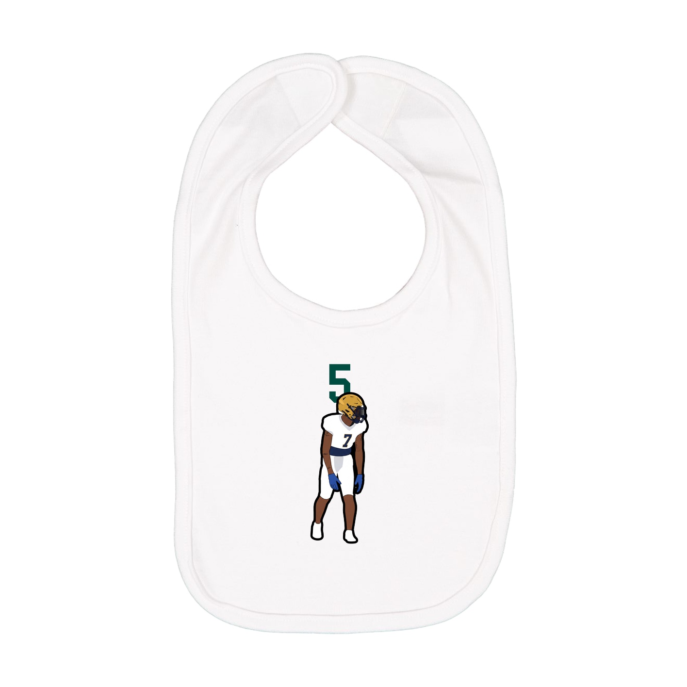 Infant Bib — Number Top in White