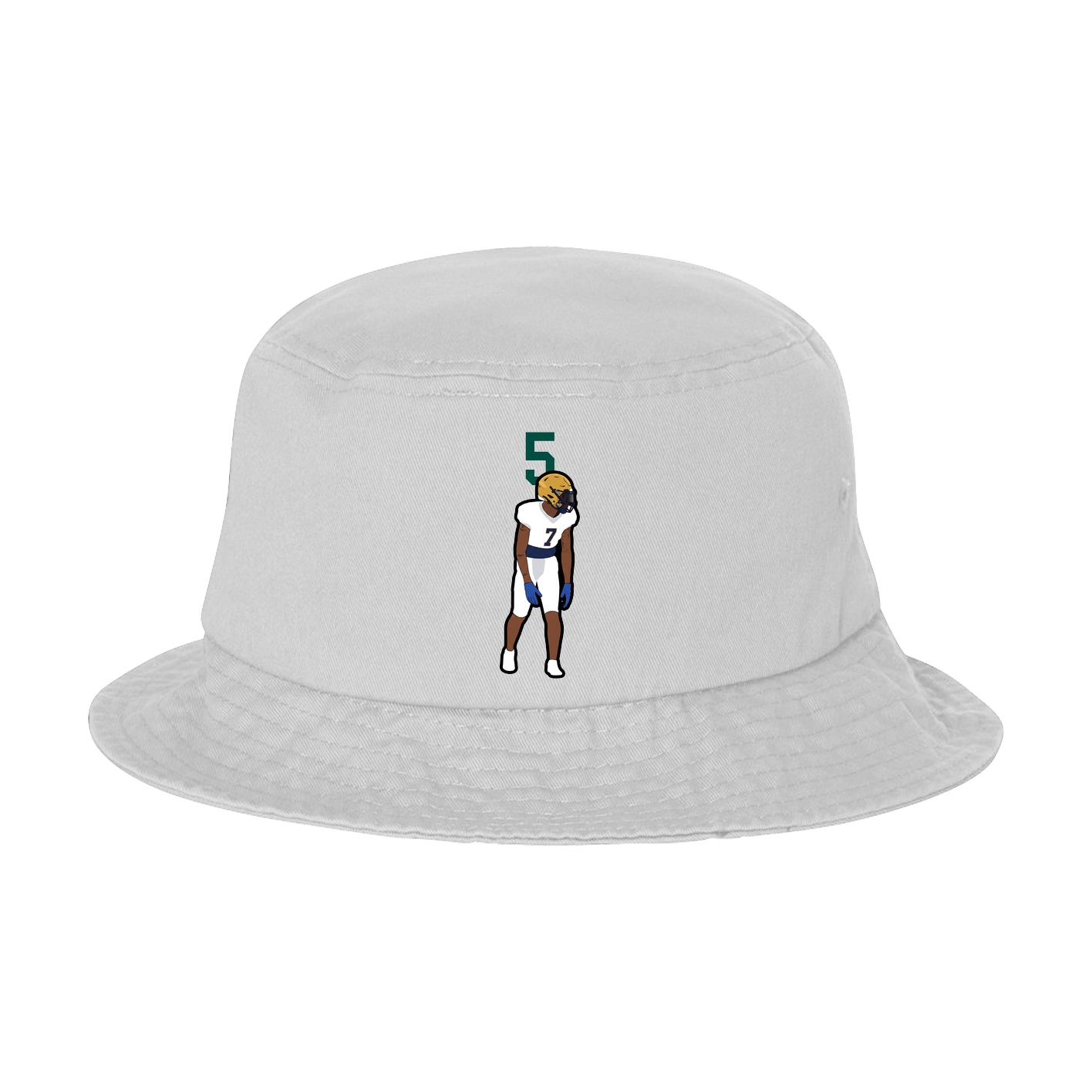 Bucket Cap — Number Top in White