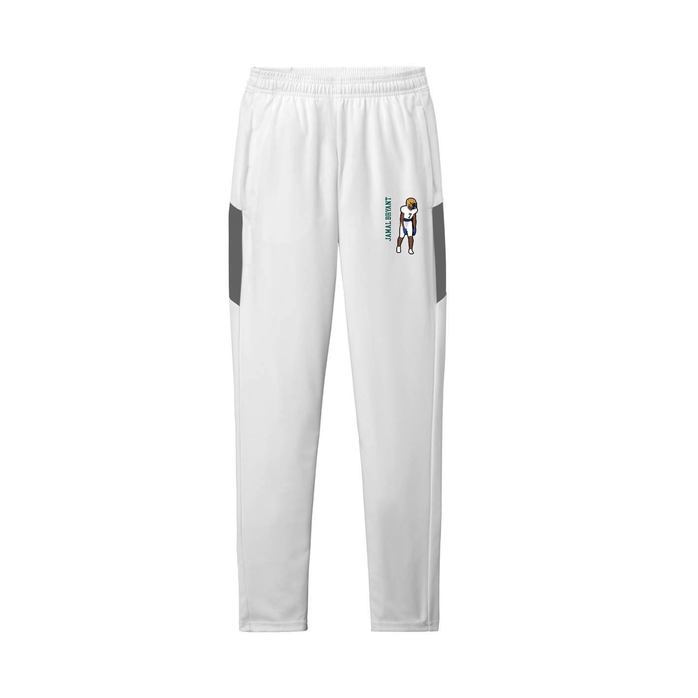 Team Travel Pant — Name Vertical in White/Grey