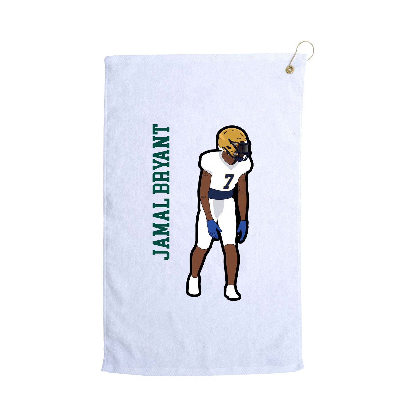 Golf Towel — Name Vertical in White
